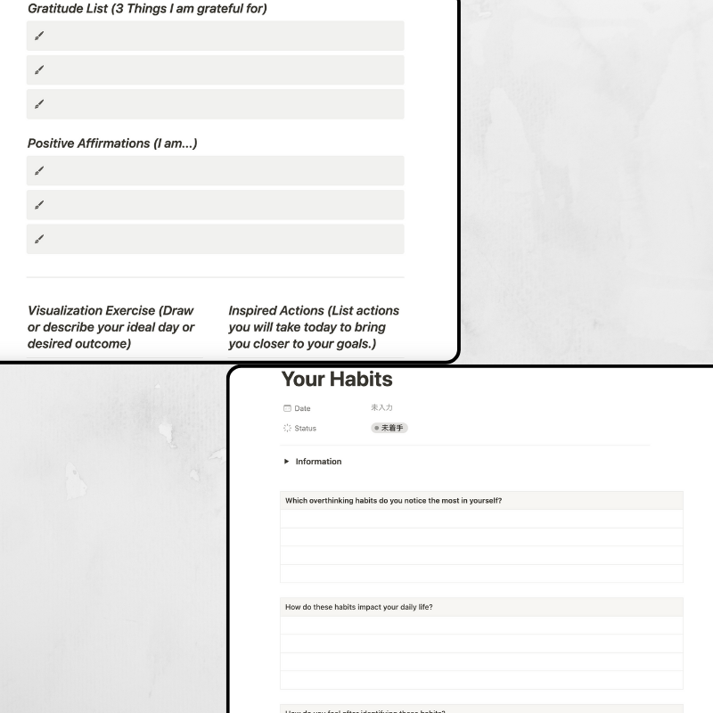 [Notion Template] Stop Overthinking Worksheet