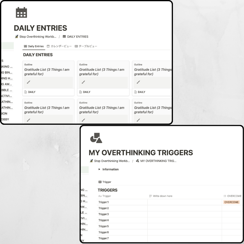 [Notion Template] Stop Overthinking Worksheet